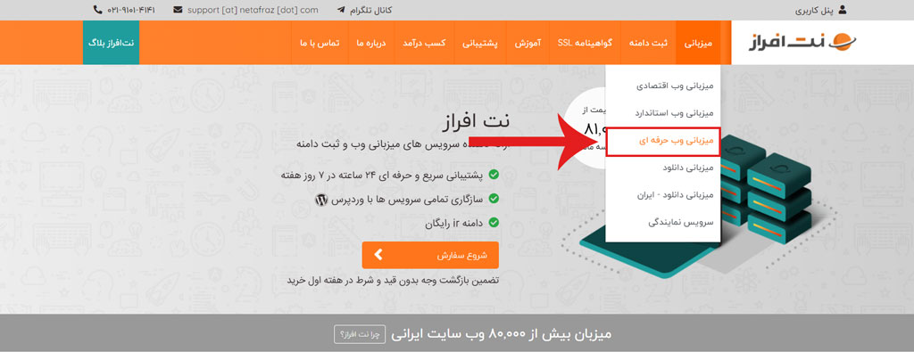 میزبانی وب حرفه ای هاست لایت اسپید نت افراز