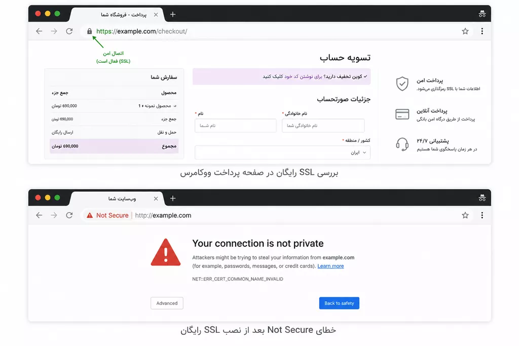 خطای Not Secure بعد از نصب SSL رایگان