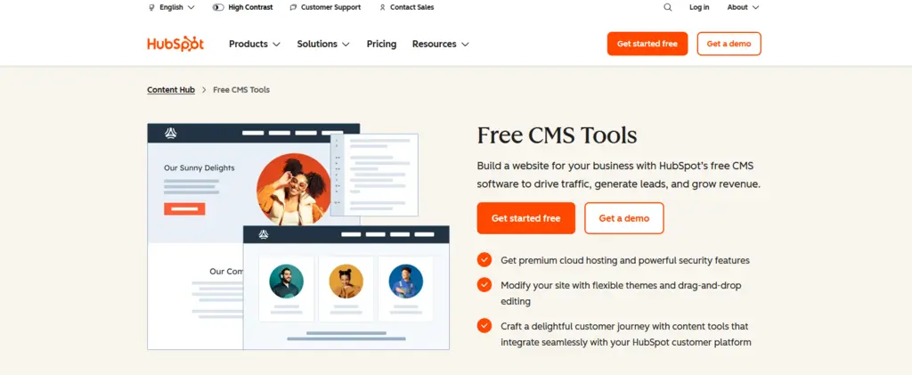 سایت ساز خارجی hubspot